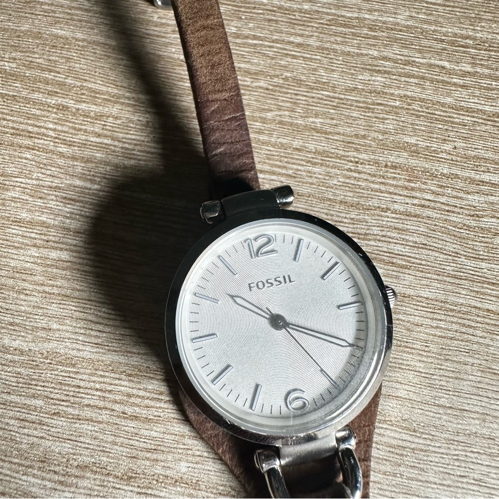 Fossil Georgia ES3060 Brown Leather Strap Watch
